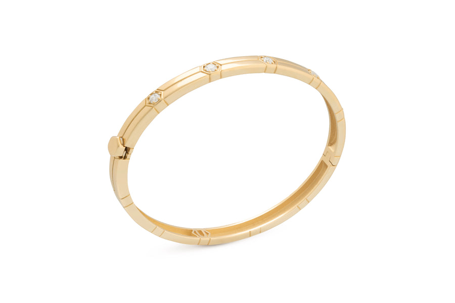 Baia Sommersa bracelet in 18kt yellow gold set with white diamonds (0.50 carats)