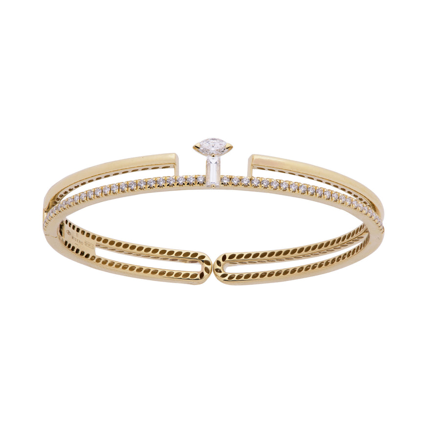Procida bracelet in 18K yellow gold with white diamonds