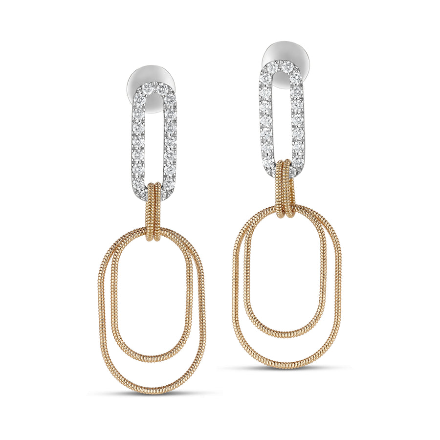 Sabbia D'Oro earrings in 18K rose gold with white diamonds (approx. 1.08 carats) set in 18K white gold