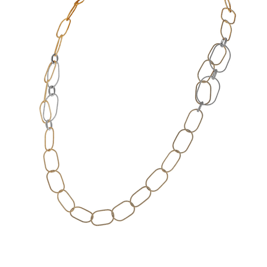 Sabbia D'Oro necklace in 18K yellow and white gold with white diamonds (approx. 0.72 carats)