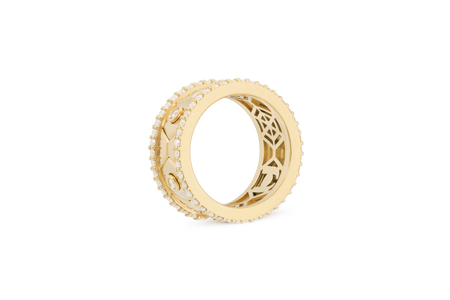 Baia Sommersa ring in 18K yellow gold set with white diamonds (approx. 1.26 cts)