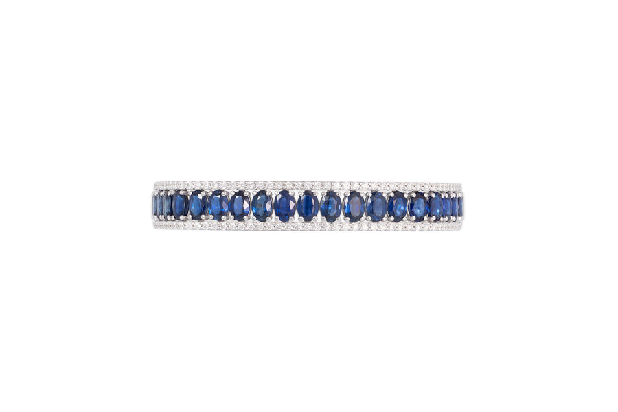 Procida bracelet in 18kt white gold set with white diamonds (approx. 2.00 carats) and blue sapphires (approx. 14.58 carats)