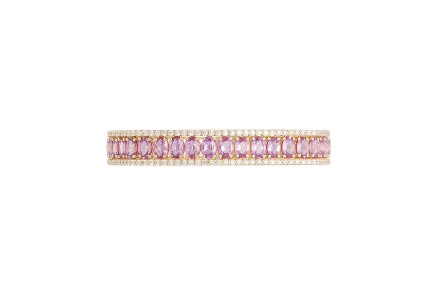 Procida bracelet in 18kt yellow gold set with white diamonds (approx. 2.00 carats) and pink sapphires (approx. 11.13 carats)
