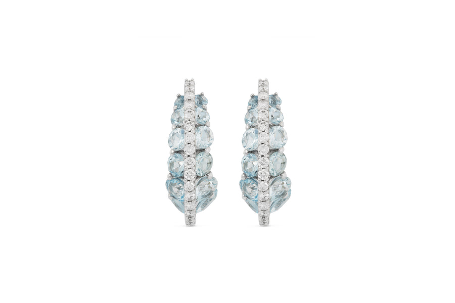 Procida earrings in 18K white gold with aquamarine (approx. 5.84 carats) and white diamonds (approx. 0.67 carats)