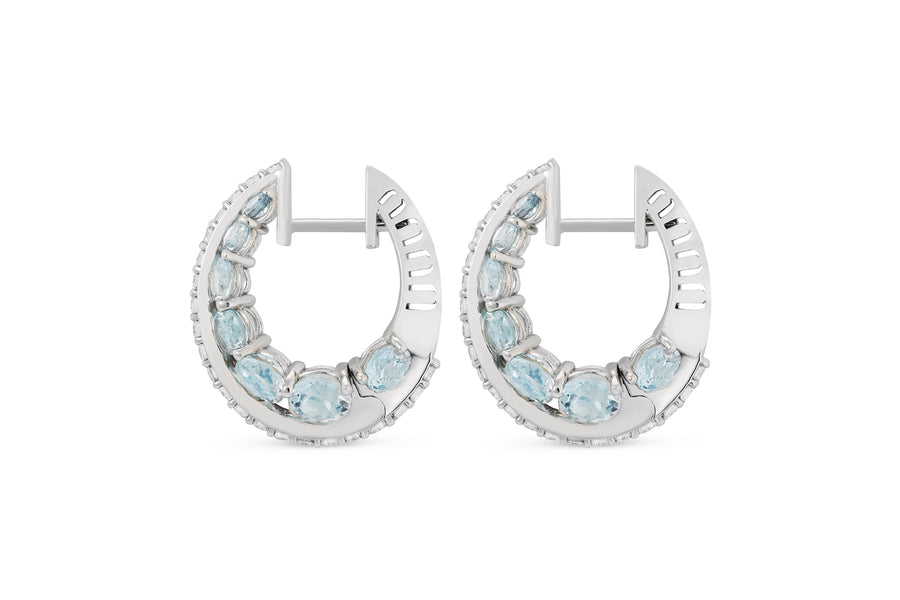 Procida earrings in 18K white gold with aquamarine (approx. 5.84 carats) and white diamonds (approx. 0.67 carats)
