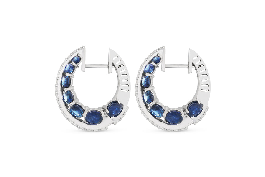 Procida earrings in 18K white gold with blue sapphires (approx. 7.06 carats) and white diamonds (approx. 0.67 carats)