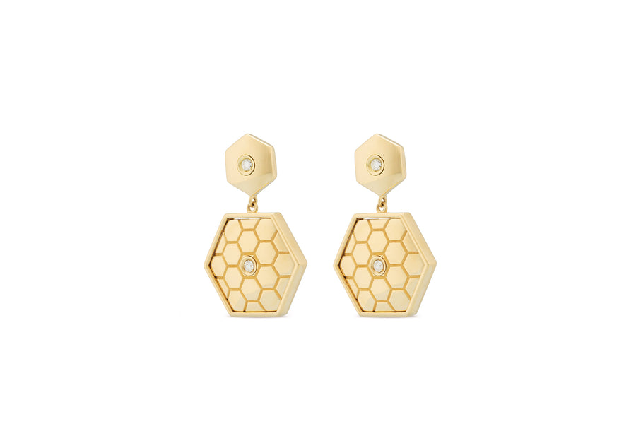 Baia Sommersa earrings in 18K yellow gold set with white diamonds (approx. 0.20 cts)
