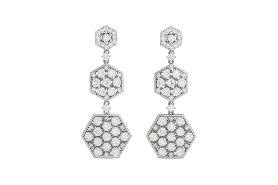 Baia Sommersa earrings in 18kt white gold set with white diamonds (approx. 7.30 carats)