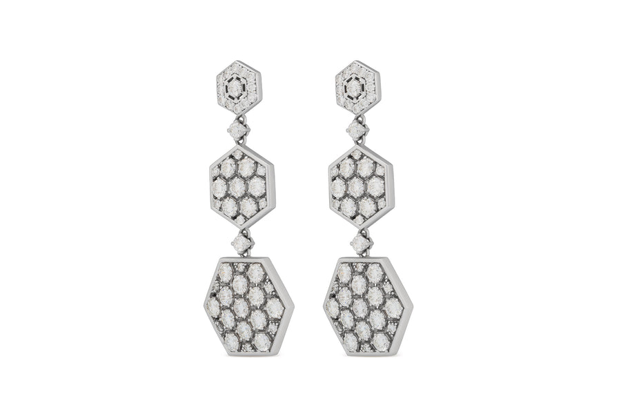 Baia Sommersa earrings in 18kt white gold set with white diamonds (approx. 7.30 carats)